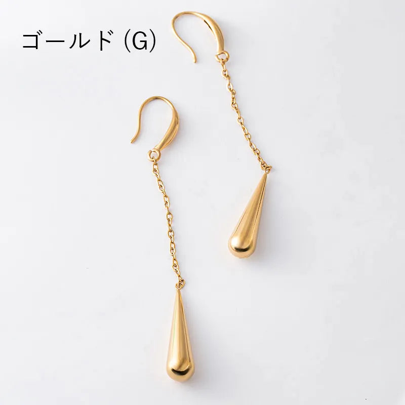 チェーン×ドロップフックピアス