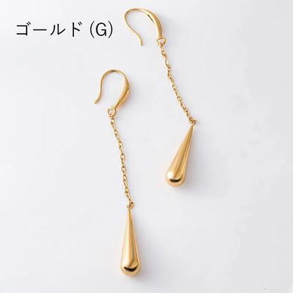 チェーン×ドロップフックピアス