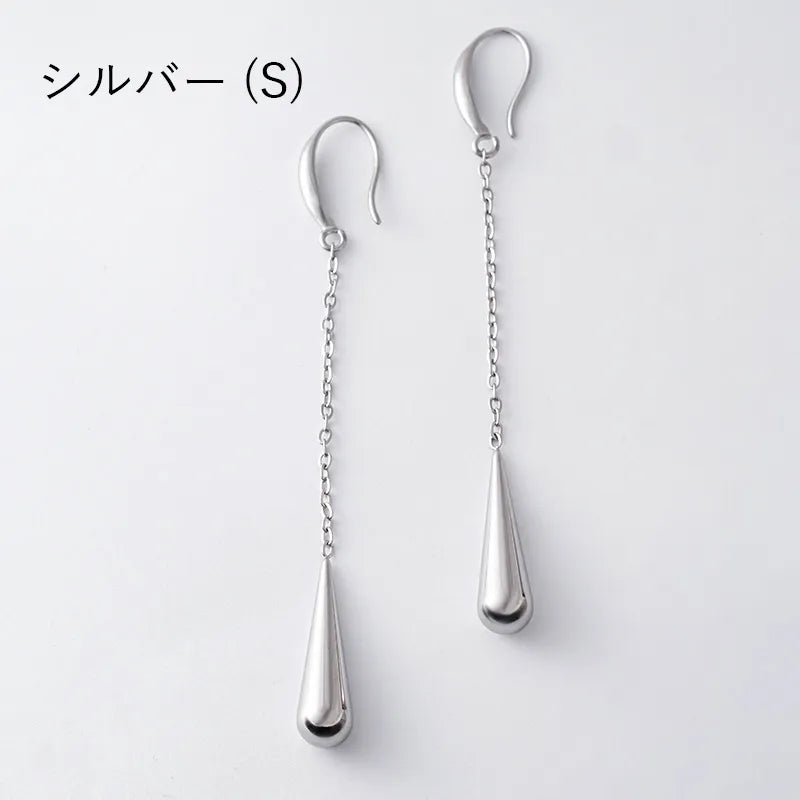 チェーン×ドロップフックピアス