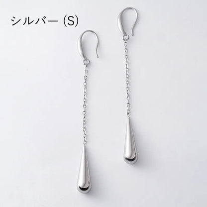 チェーン×ドロップフックピアス