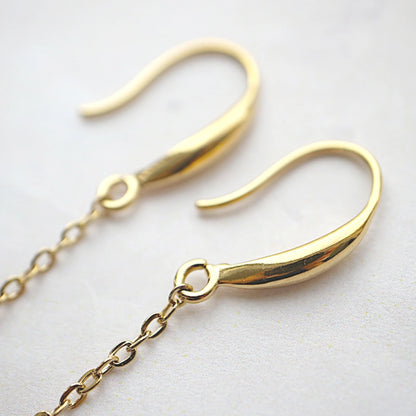 チェーン×ドロップフックピアス