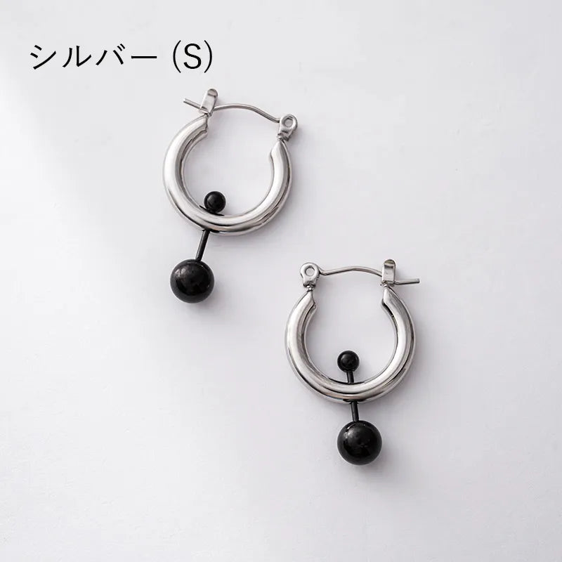 コンビカラーバーベルフープピアス