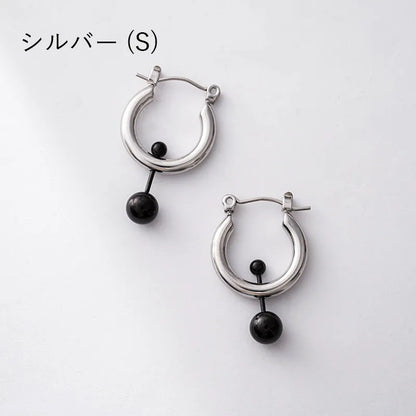 コンビカラーバーベルフープピアス