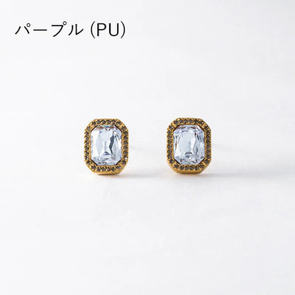 2トーンビジュースクエアピアス