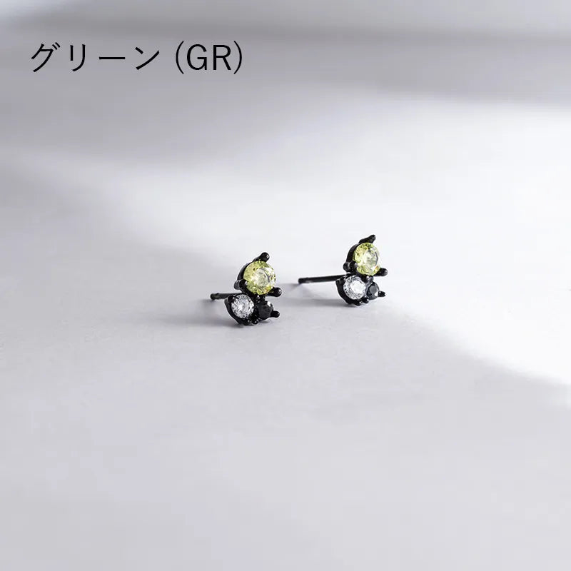 トライカラー ビジューピアス