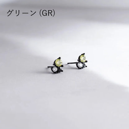 トライカラー ビジューピアス