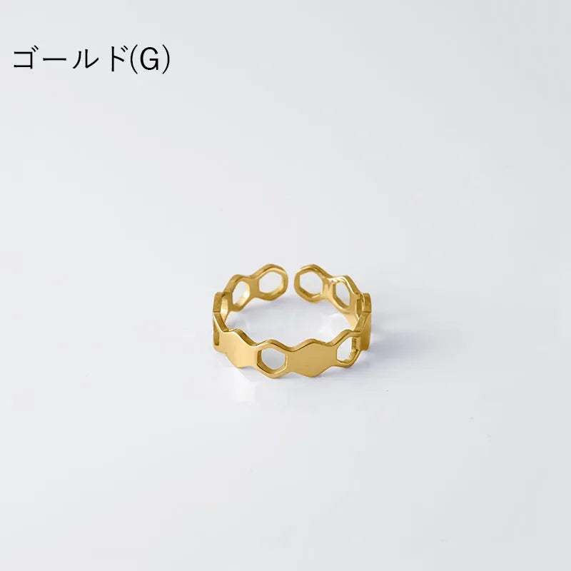 ヘキサゴンモチーフフォークリング
