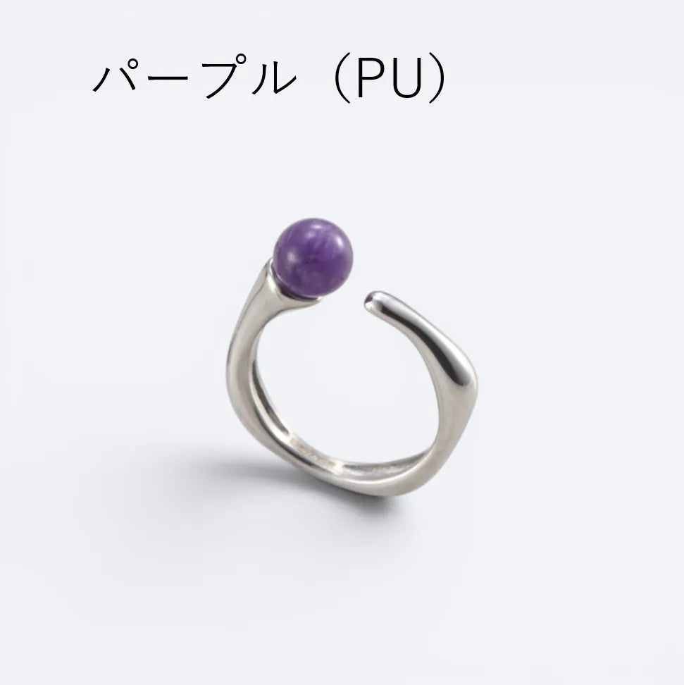 天然石×スクエアフォークリング