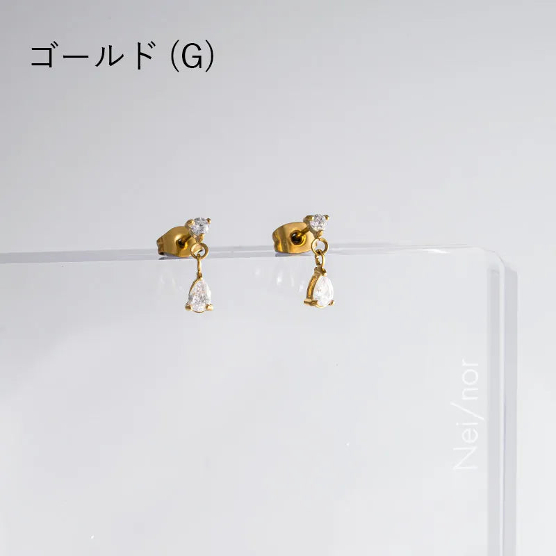 ビジューデザインピアス