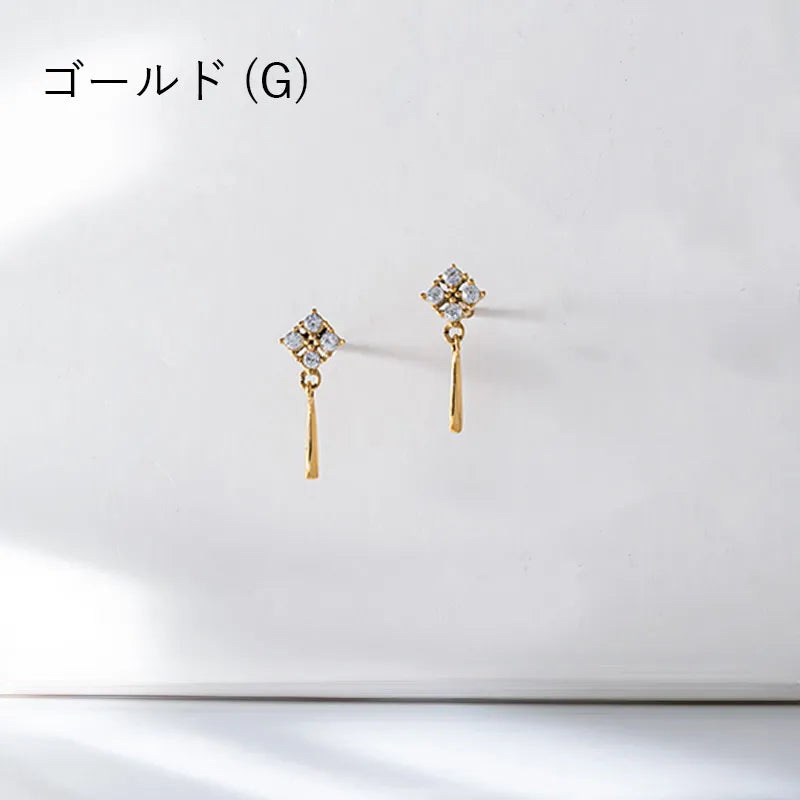 ビジュー＆スティックピアス