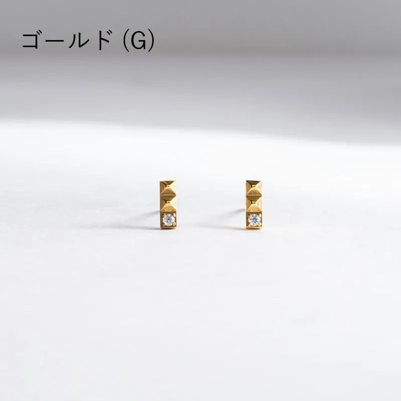 スタッズ＆ストーン バーピアス