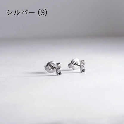 スタッズ＆ストーン バーピアス